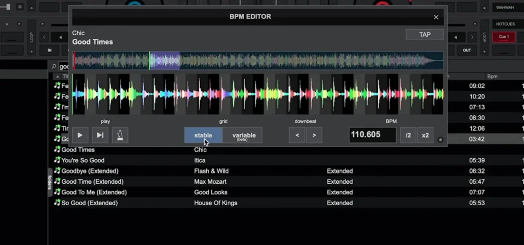 BPM Editor de VirtualDJ